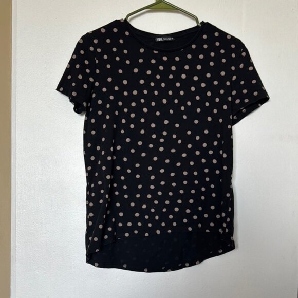 Zara Black Polka Dot Women's Top - Picture 1 of 3